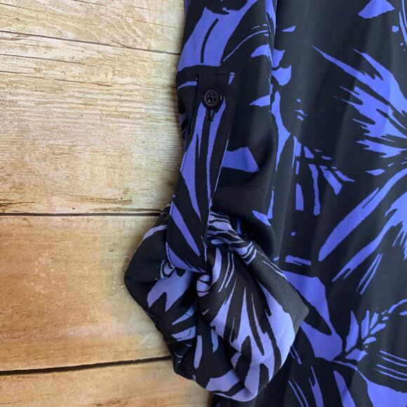 Dana Buchman Floral Print Button up New Womens Small Bold Vibrant Print - Picture 5 of 6